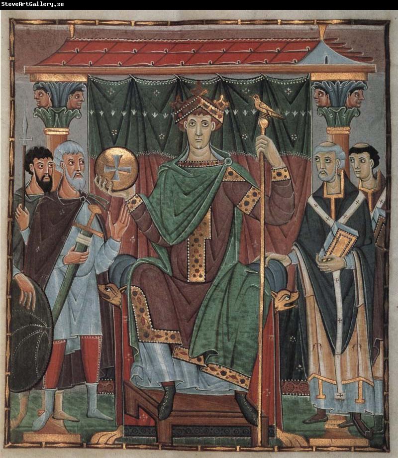 Ottonisch Reichenau Otto III,thronend,Evangeliar Otto III